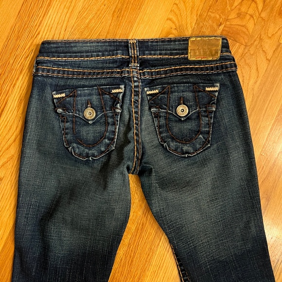 EUC Womens True Relgion Joey Super T Low Rise Twist Seam Flare Leg Jeans Size 28 - Picture 4 of 7